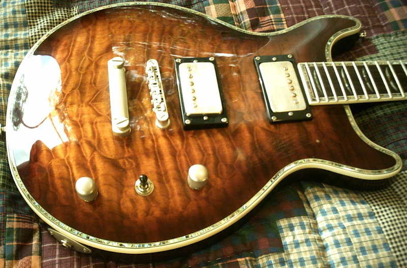 Brownsville LP DC copy 25.5" quilted top,very ornate inlay,with